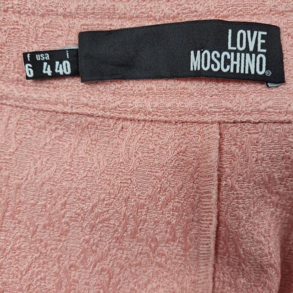 Demure Love Moschino Pastel Pink Double Pocket Skirt Gold Buttons size 4 - Picture 3 of 9